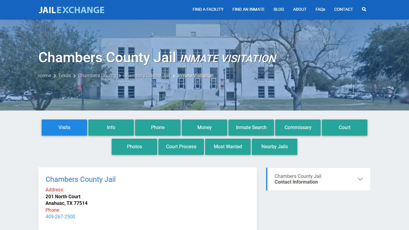 Inmate Visitation - Chambers County Jail, TX - Jail Exchange